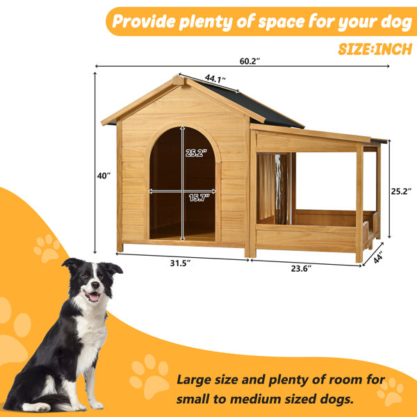 Tucker Murphy Pet™ Grande niche pour chien d'extérieur 60,2 po avec — free download